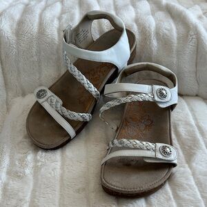 Aetrex White Braided-Strap Comfort Sandals